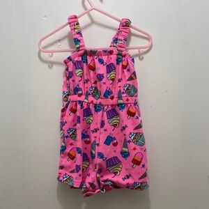Kidgets Baby Girl Pink Sweet Treats Ice Cream Cupcake Romper 18M‎ Snap Bottom